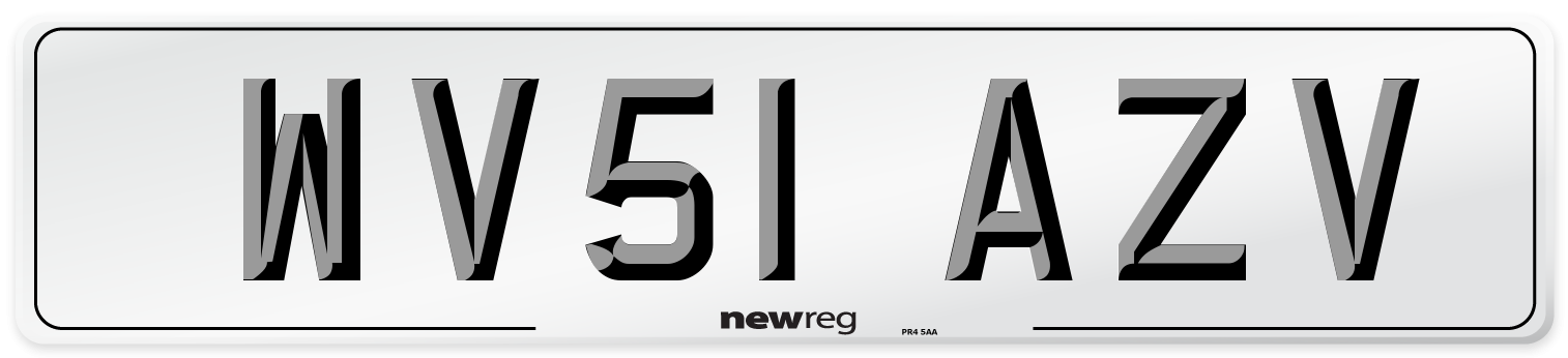 WV51 AZV Number Plate from New Reg